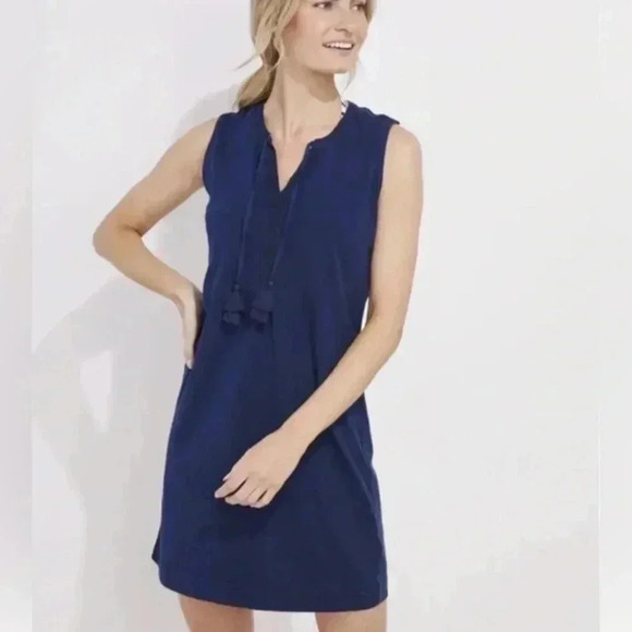 MICHAEL Michael Kors Dresses & Skirts - Michael Kors navy blue sleeveless dress with tassels size medium